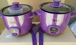 DASH 2 PIECE MINI RICE COOKER DRCM100PU PURPLE COLOR.