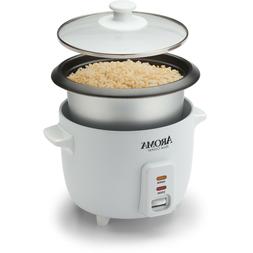 Aroma ARC-363NG 6 Cup Non-Stick Pot Style White Rice Cooker,