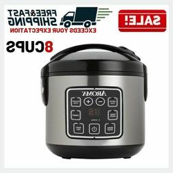 Digital Rice Cooker Slow Food Steamer Stainless Steel 8 Cup 