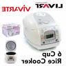6 Cup Rice Cooker by Vivarte - Electronic Timer, Non Stick C