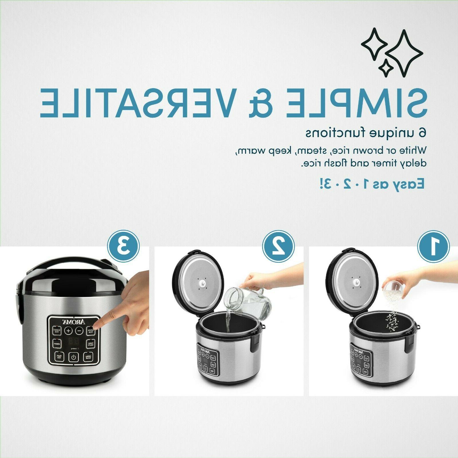 New Aroma Housewares 2-8 Cup Digital Cool-Touch Rice